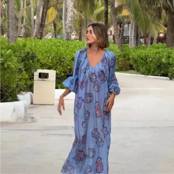 ZARA PRINTED 100% RAMIE TUNIC DRESS - Picture 9 of 16